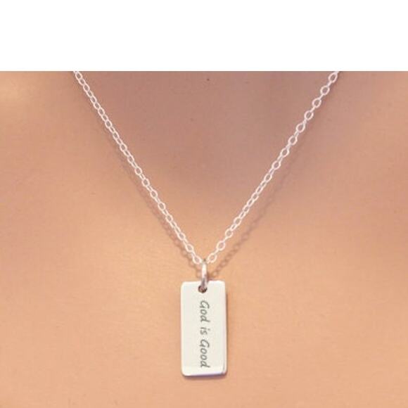 Jewelry - Sterling Silver God is Good Charm Necklace, Faith Necklace, God is Good Jewelry